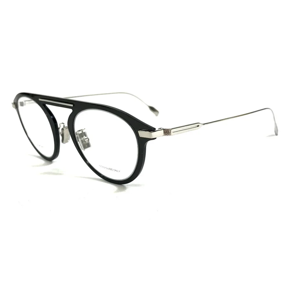 Rimowa Eyeglasses Frames RW50004U 001 Black Silver Round Full Rim 47-23-150 - Picture 4 of 13